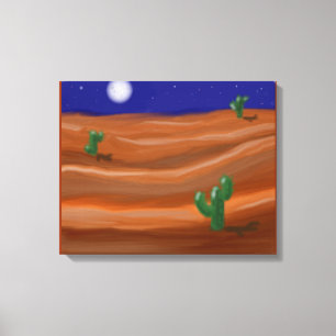 Night in a desert canvas print