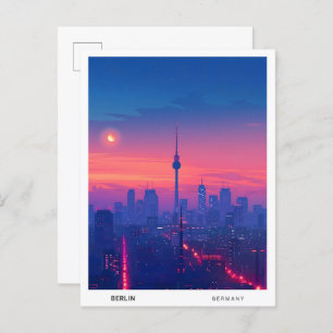 Night in Berlin Germany Travel  Postcard