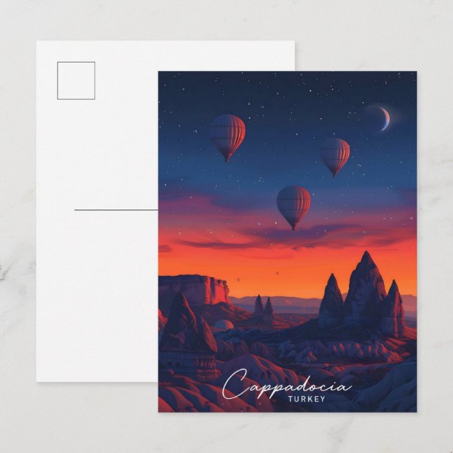 Night in Cappadocia Turkey Travel  Postcard (Front/Back)