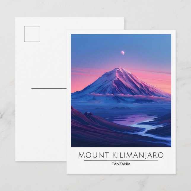 Night in Mount Kilimanjaro Tanzania Travel  Postcard (Front/Back)