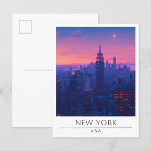 Night in New York USA Travel  Postcard