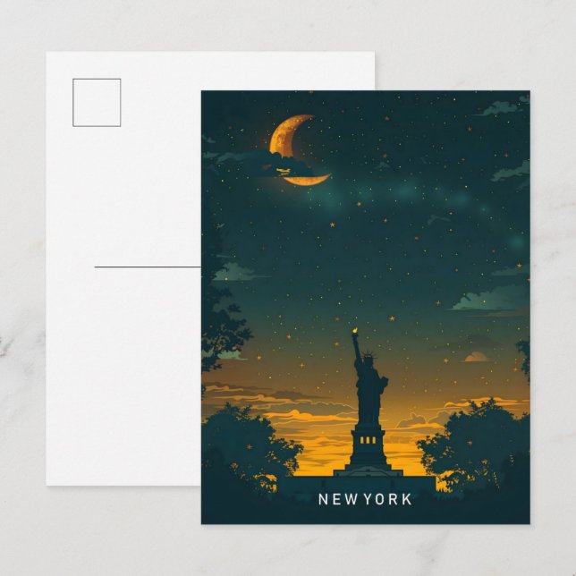 Night in New York USA Travel  Postcard (Front/Back)