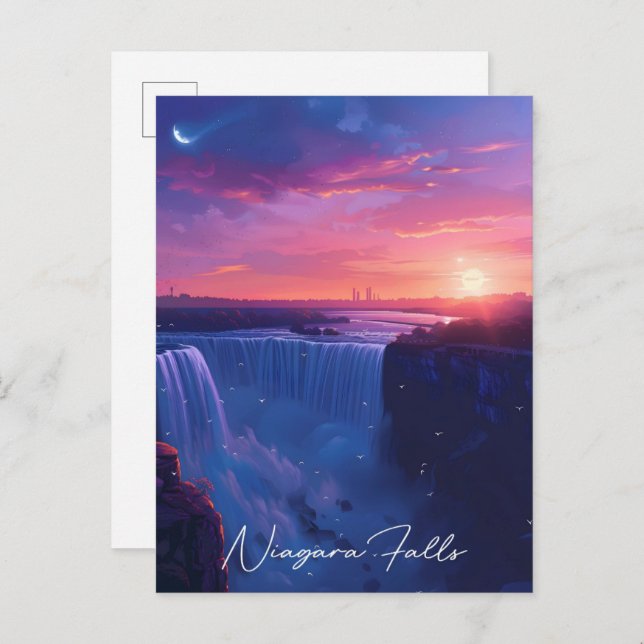 Night in Niagara Falls Travel  Postcard (Front/Back)