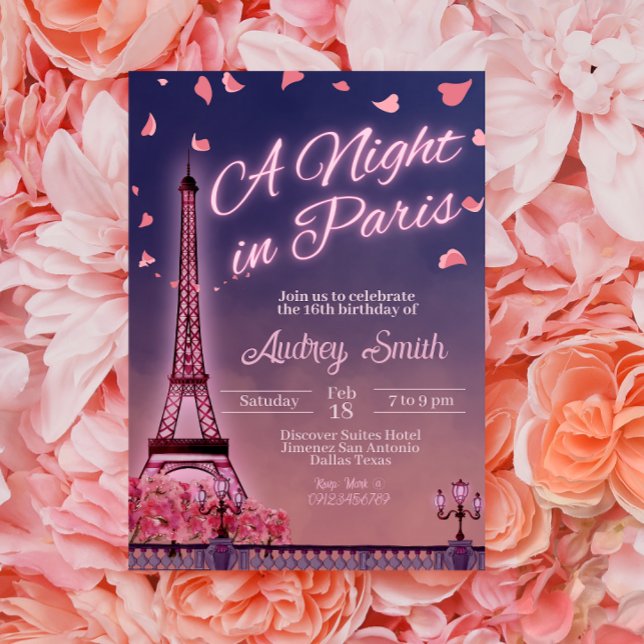 Night in Paris - Birthday Invitation (Creator Uploaded)