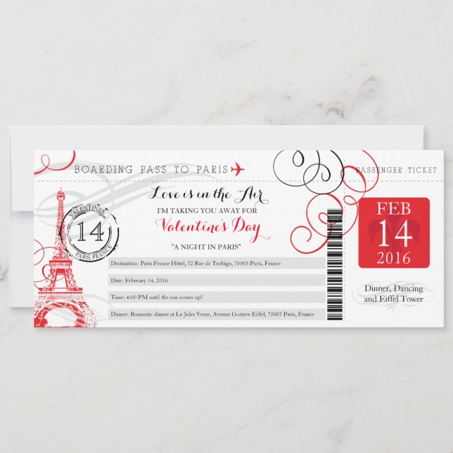 Night in Paris | Valentines Day Trip Invitation (Front)