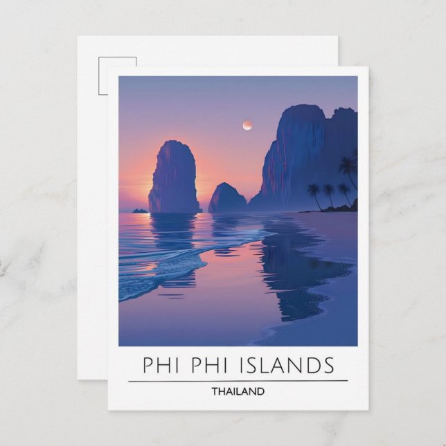 Night in Phi Phi Islands Thailand Travel  Postcard (Front/Back)