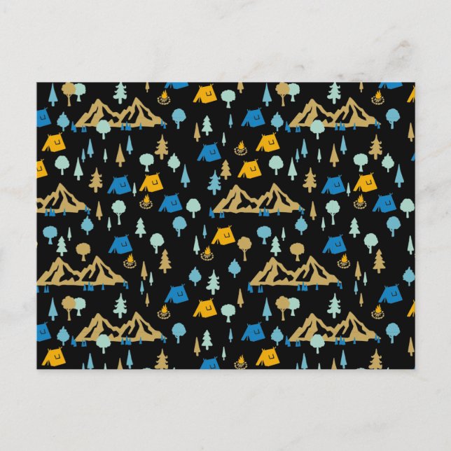 Night in Summer Forest Camping Postcard (Front)