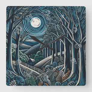 Night in the Woods Square Wall Clock