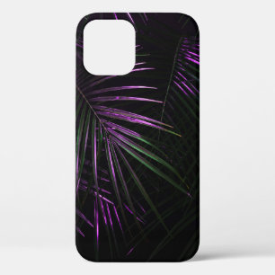 Night in tropical rainforest. Palm leaves jungle p iPhone 12 Case
