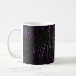 Night in tropical rainforest. Palm leaves jungle p Coffee Mug