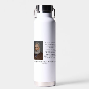 Night Is A More Quiet Time To Work Graham Bell Qte Water Bottle
