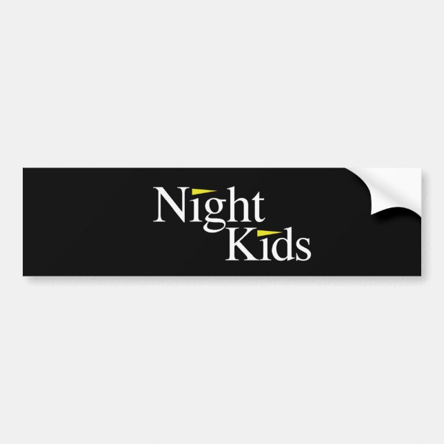 Night Kids Black Bumper Sticker (Front)