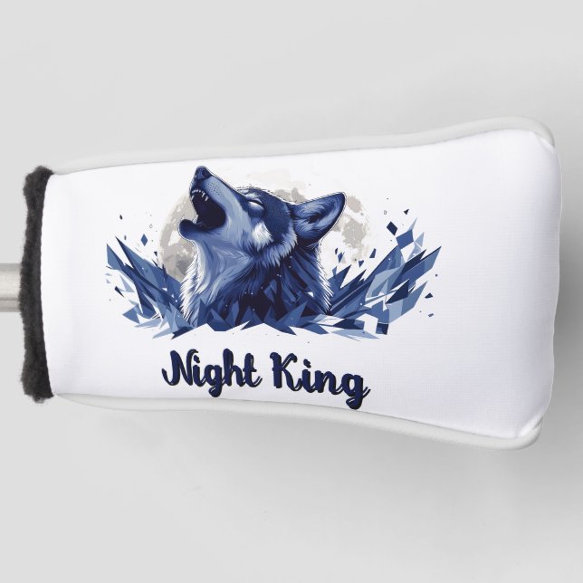 Night King - Howling Wolf with Moon Golf Head Cover (Front)