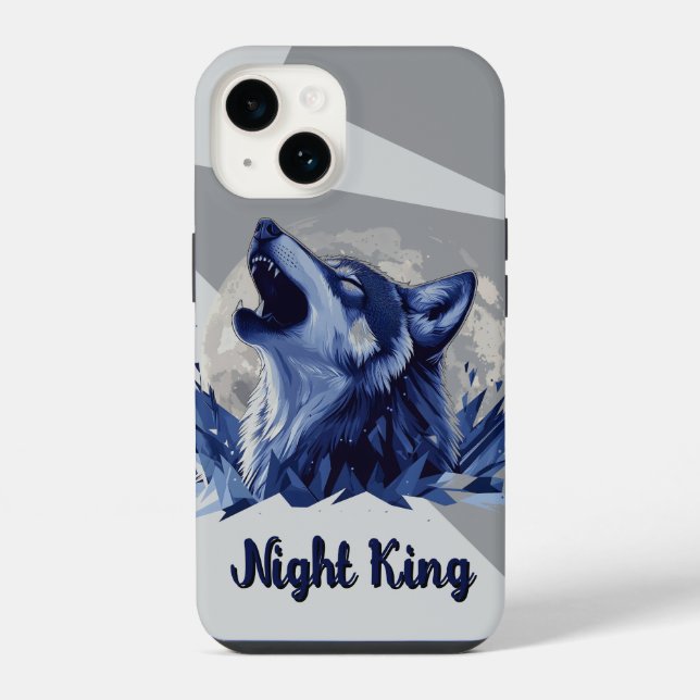 Night King - Howling Wolf with Moon iPhone Case (Back)
