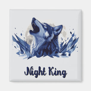 Night King - Howling Wolf with Moon Magnet