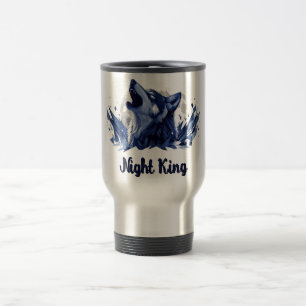 Night King - Howling Wolf with Moon Travel Mug