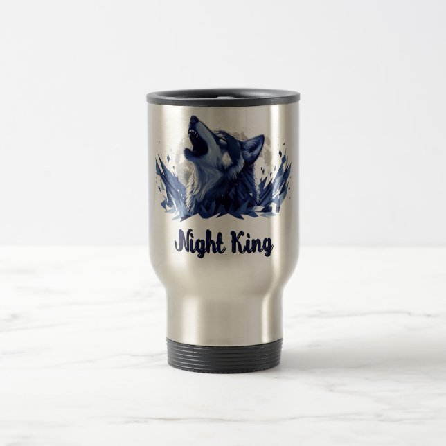 Night King - Howling Wolf with Moon Travel Mug (Center)