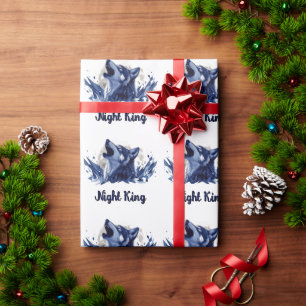 Night King - Howling Wolf with Moon Wrapping Paper