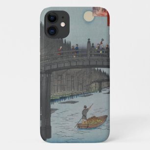 Night Kyobashi Bridge Vintage Ukiyo-e Japanese Art iPhone 11 Case