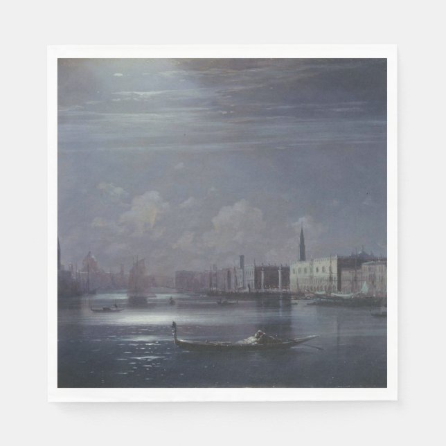 Night Landscape in Venice (Italian City) Napkin (Front)