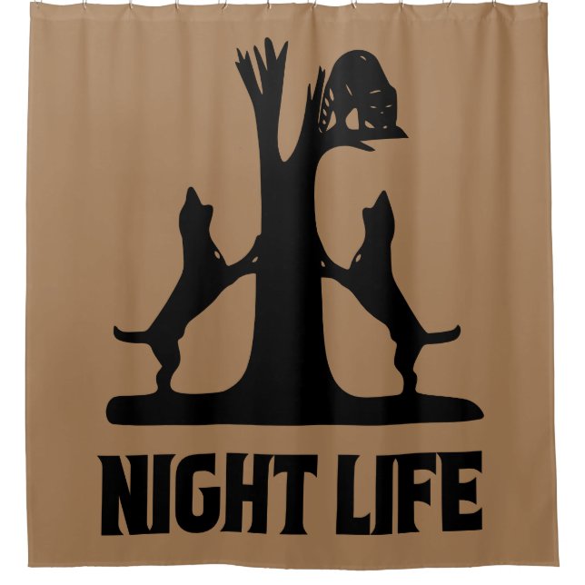 Night Life Coon Hunting  Shower Curtain (Front)