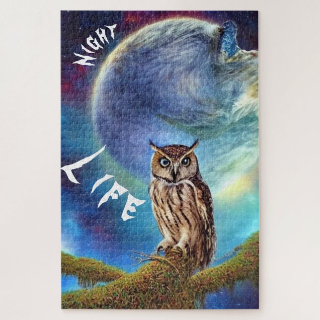 Night life owl jigsaw puzzle (Vertical)