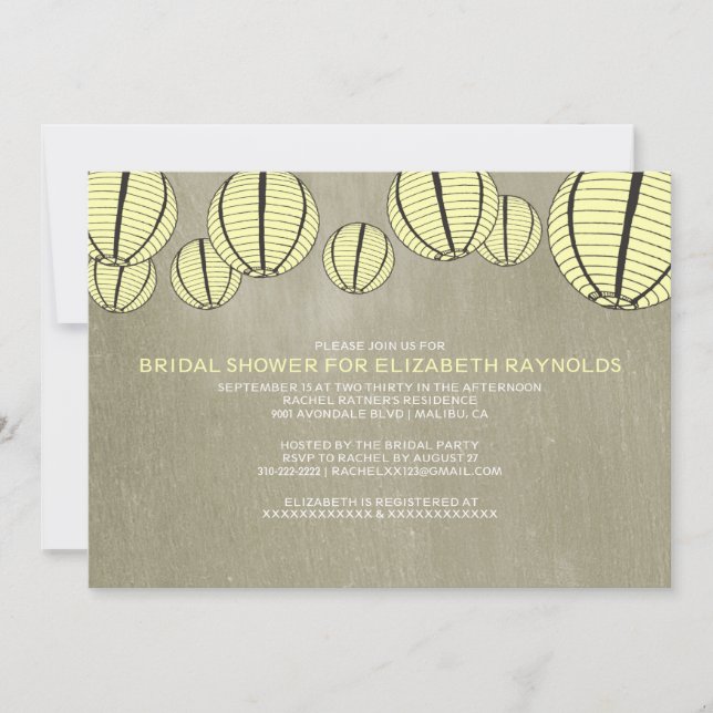 Night Light Bridal Shower Invitations (Front)