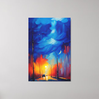 Night Light | oil painting Canvas Print