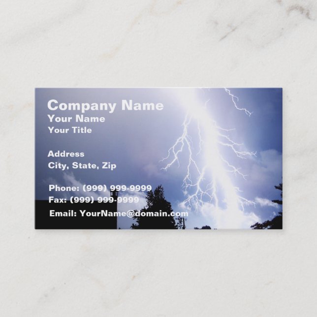 Night Lightning Business Card (Front)