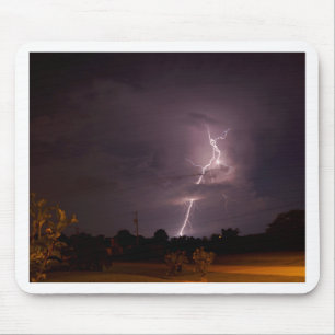 Night lightning Storm clouds Mouse Mat