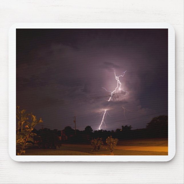 Night lightning Storm clouds Mouse Mat (Front)