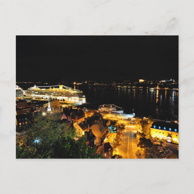 Night Lights Levis Quebec City Skyline Postcard (Front)