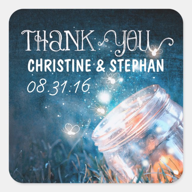 night lights mason jar wedding stickers (Front)