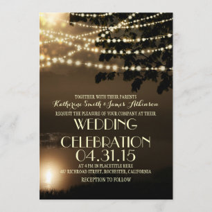 night lights nature inspired wedding invitation