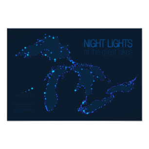 Night Lights of the Great Lakes 19x13 Photo Print