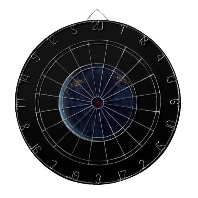 Night Lights on Planet Earth (Western Hemisphere) Dartboard (Front)