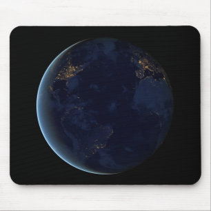 Night Lights on Planet Earth (Western Hemisphere) Mouse Mat