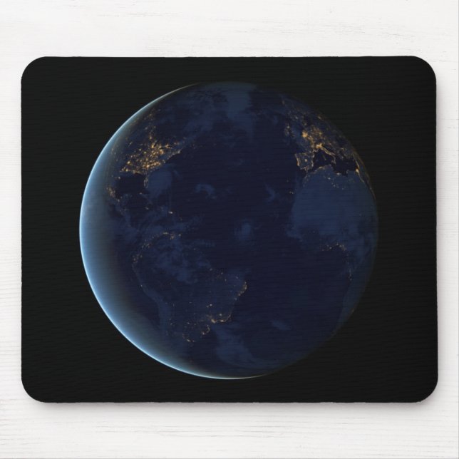 Night Lights on Planet Earth (Western Hemisphere) Mouse Mat (Front)