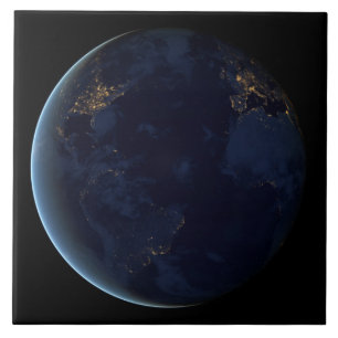 Night Lights on Planet Earth (Western Hemisphere) Tile
