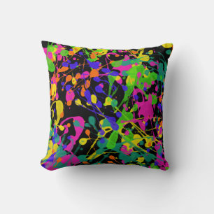 Night Lights Paint Splatter Cushion