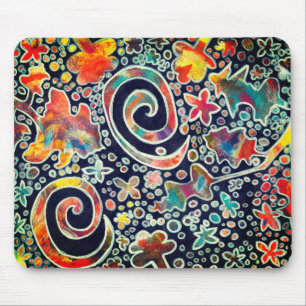 Night Lights Reflection Original Abstract Artwork Mouse Mat