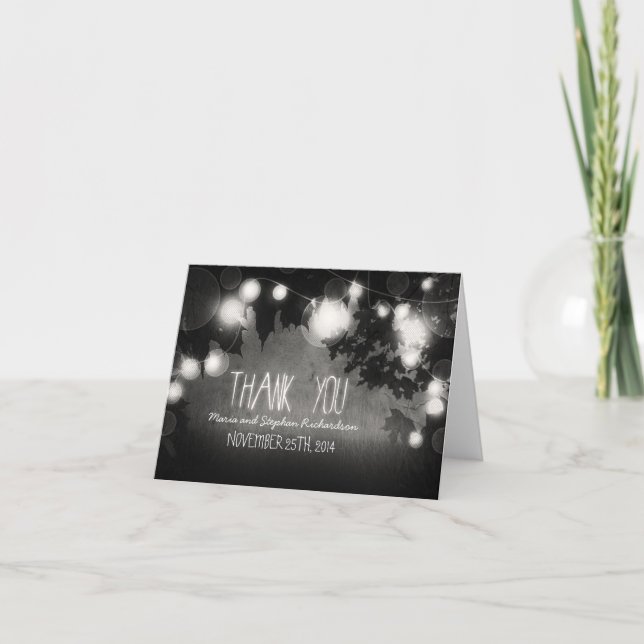 night lights rustic thank you cards (Front)