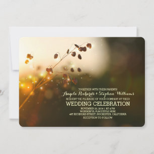night lights rustic wedding invitation
