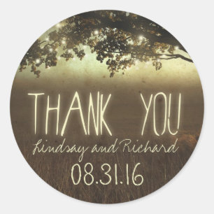 night lights thank you wedding stickers