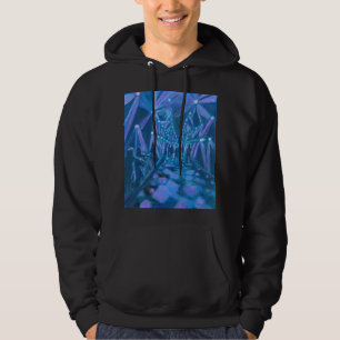 Night Lights Tunnel Hoodie Plain Black