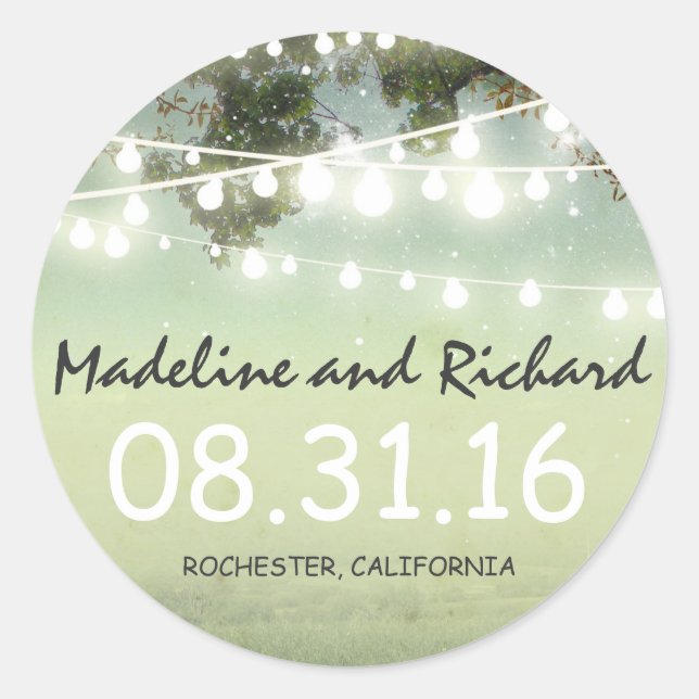night lights wedding stickers (Front)
