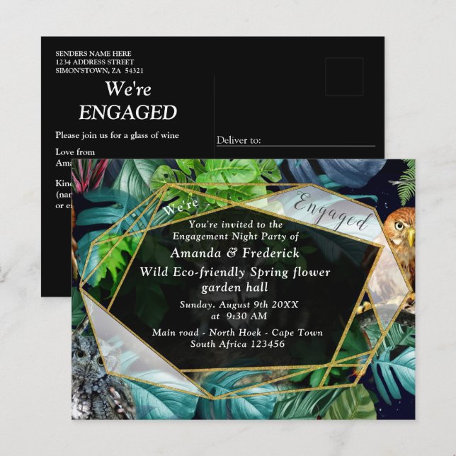 Night-live party celebration Invitation Postcard (Front/Back)