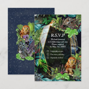 Night-live party celebration theme RSVP card