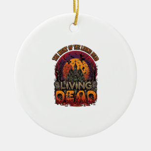 Night Living Dead Halloween Haunted House Witch Sk Ceramic Tree Decoration