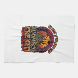Night Living Dead Halloween Haunted House Witch Sk Tea Towel